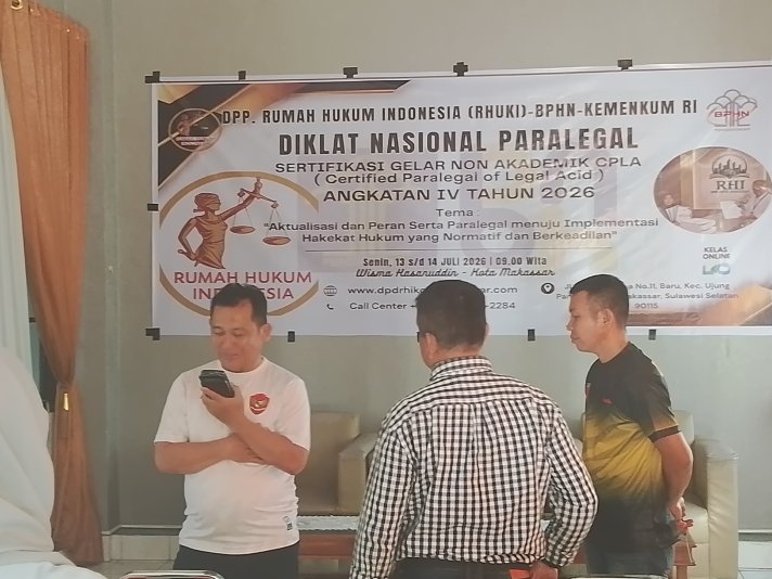PERSIAPAN DIKLAT NASIONAL PARALEGAL CPLA ANGKATAN KE-IV DIPANTAU LANGSUNG OLEH PIMPINAN RUMAH HUKUM INDONESIA
