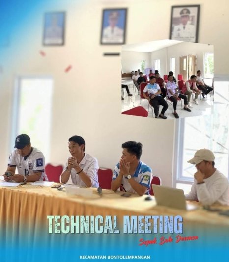 Panitia Turnamen Sepak Bola Kecamatan Bontolempangan Gelar Technical Meeting Jelang Pembukaan HUT Ke-81 RI