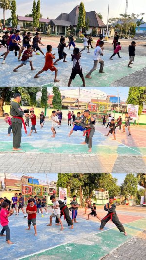 Cetak Generasi Tangguh, Prajurit Kodim 1409/Gowa Kenalkan Pencak Silat Militer ke Anak-Anak